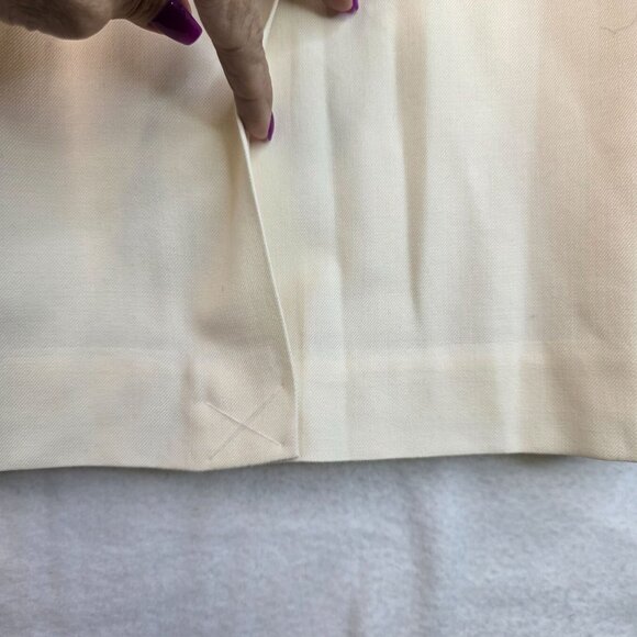 Pendleton Wool Skirt Petite 16 Cream Textured Details Vintage USA Deadstock - Picture 4 of 8